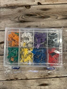 Assorted Flag Map Push Pins - Multicolor Set for Home & Office